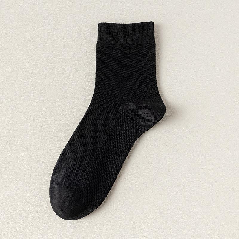 Мужские весенне-летние ультратонкие коммерческие сетчатые носки-гольфы, дезодорирующие, дышащие, впитывающие пот 1 pair чёрный