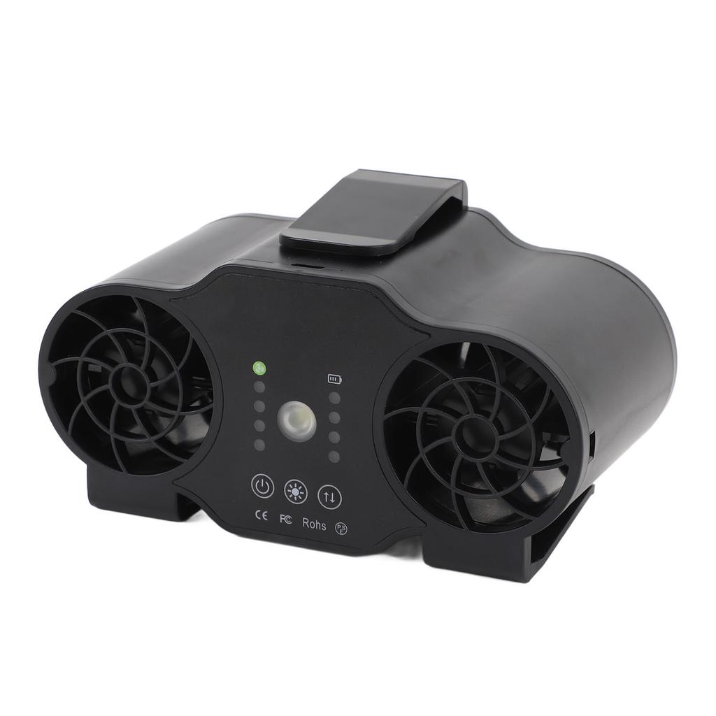 Clip On Waist Fan 4 Speed Gears Forward Reverse Rotation USB Rechargeable Summer Cooling Fan with Hanging Lanyard