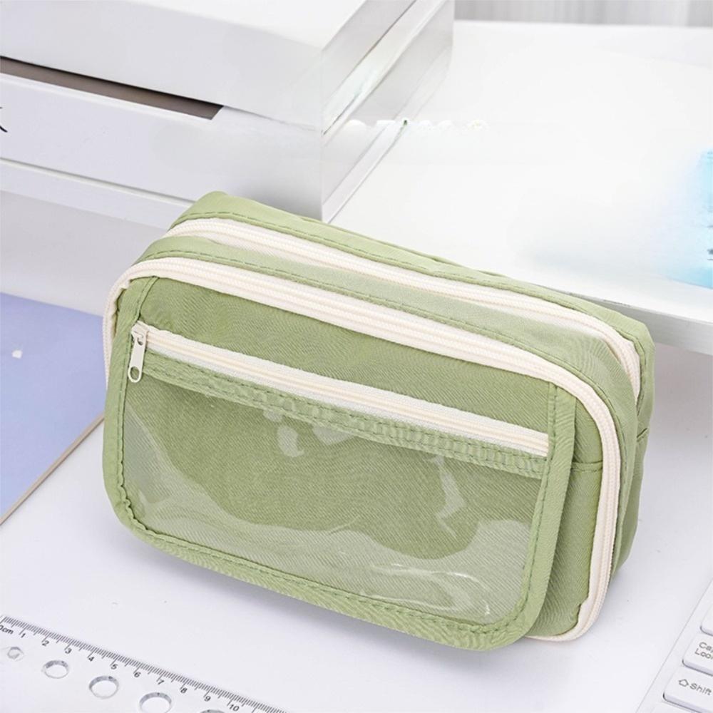 Large Capacity Pen Pouch Solid Color Pencil Case Fashion Pencil Bag  Back To School