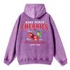 Oversized Women Washed Hoodie Hand Picked Cherries Always Fresh Print Pullover Pocket Warm Cotton Couple Clothes