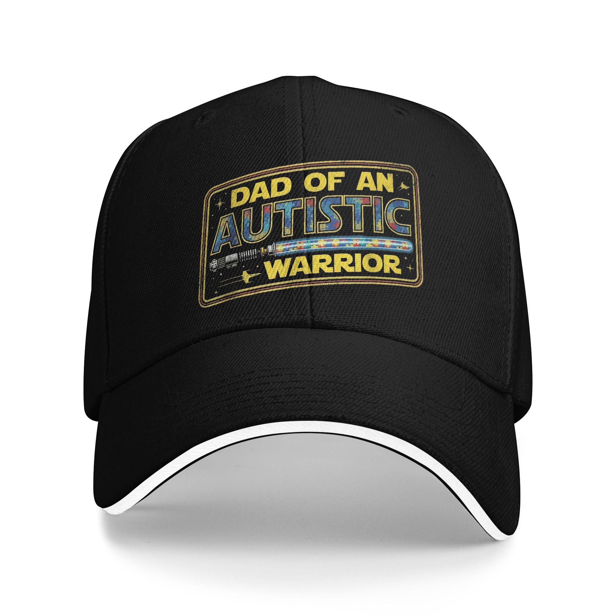 

Summer Proud Dad of an Autism Warrior Autistic Awareness Baseball Cap Outdoor Gym Trendy Design Trucker Hat Unisex Snapback Cap As Picture чёрный