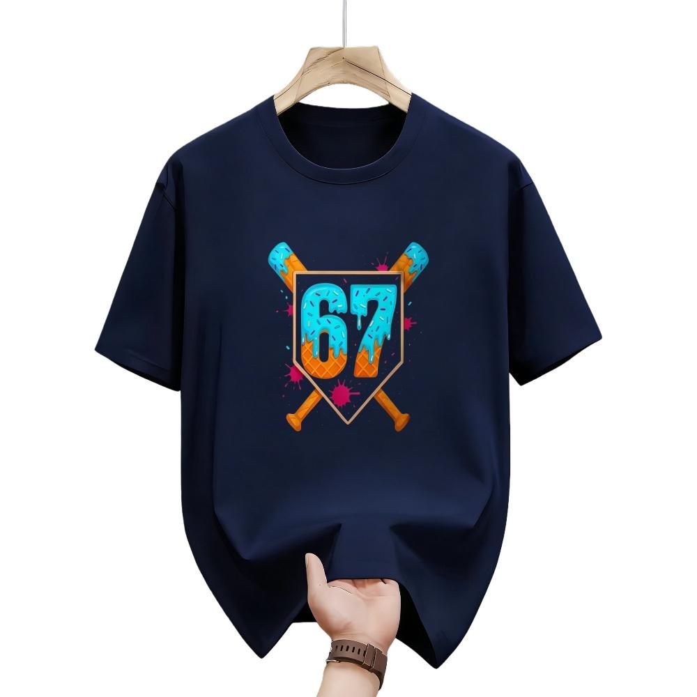 Baseball Ice Cream Drop No 67 Tshirt Hot Tshirt Mens and Womens Fashionable Roundneck Tshirt for Summer Wear