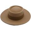 Foreign Trade Camel Wool Flat Top Top Hat Women'S Autumn And Winter Versatile British Retro French Felt Hat Panama Eaves