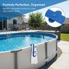 Pool Leaf Skimmer Net Holder Adjustable Telescopic Pole Hanger Above Ground Pool Hot Tub Cleaning Accessories