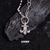 Pin Cross Pendant Necklace Niche Light Luxury High-End Flash Trading Zircon Paper Clip Clavicle Chain Accessories