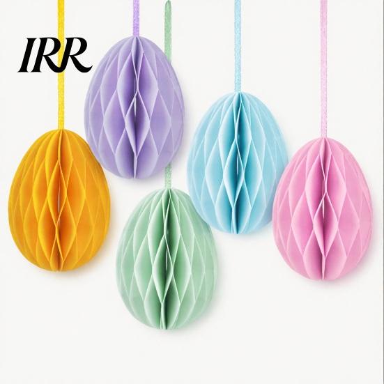 Honeycomb Wall Hanging 2 Pcs Easter Decoration 3D Paper Event Egg Ornaments for Home Classroom Decor Spring Party Supplies
