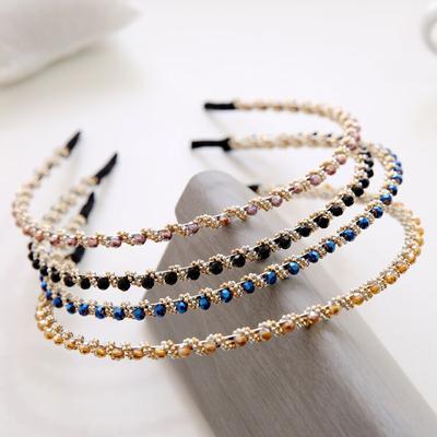 Mode Frauen Haar Hoop Damen Kristall Strass Perle Haarband Stirnband Kopf Stück Haar Band Zubehör