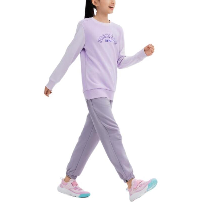 DECATHLON 500 Series Warm Loose Simple Skin-Friendly Sweatpants Smoky Purple Teen