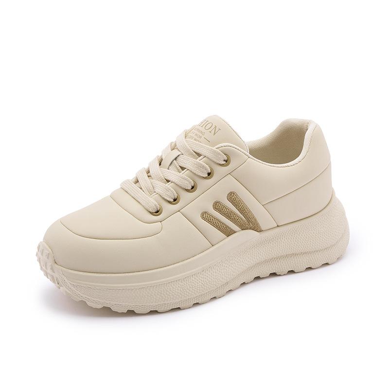 

Soft-soled bread shoes women s 2025 new autumn women s shoes casual sports shoes popular versatile thick-soled white shoes spot 40 бежевый