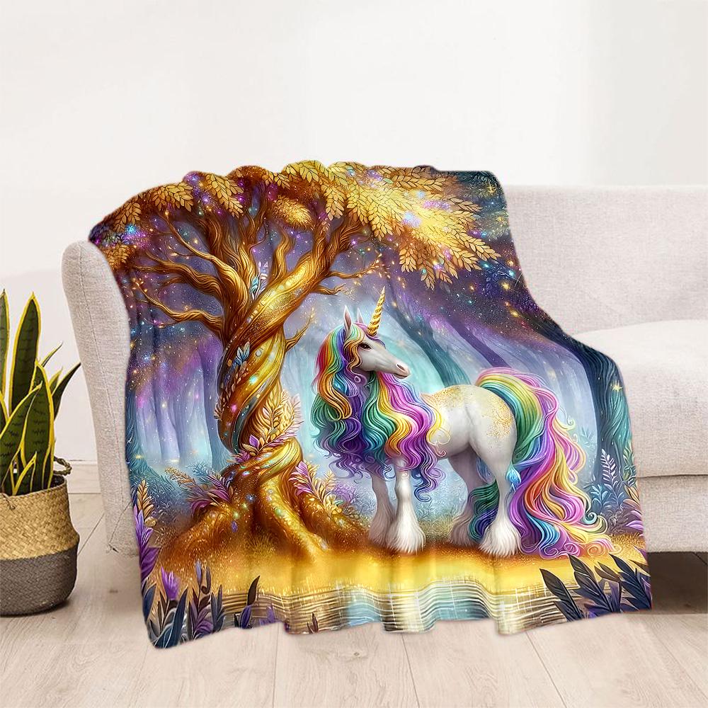 1pc Unicorn Sky blanket Soft and Warm for Sofa Office Camping Travel Livingroom Great Gift for Friends and Family Comfortable