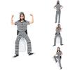 Japanese Anime Striped Prisoner Costume For Cosplay And Stage Performance