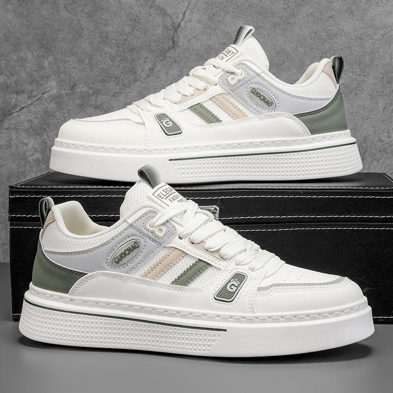 

Men Platform Sneakers New Autumn Breathable Mesh Fashion Sports Shoes Comfortable Height Increase Non Slip Lace Up Casual Shoes 39 зелений