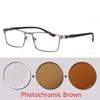 Photochromism Finished Nearsight Myopia Eyeglasses Full Metal Frames Degree Lens Diopters Glasses -1 -1.5 -2 -2.5 -3 -4 To -6
