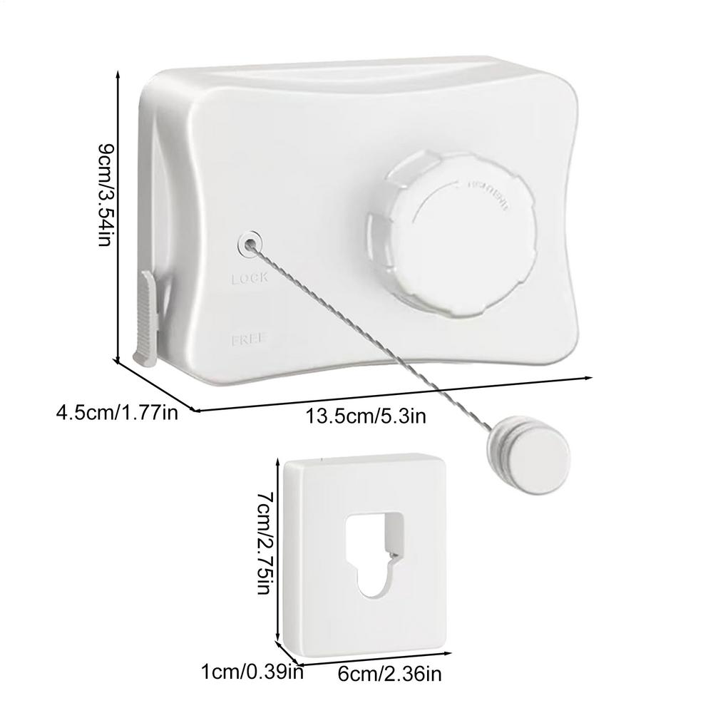 

Retractable Clothesline Wall-Mounted Laundry Drying Lines Space-Saving Adjustable Clothesline for Backyard Bedroom Apartment білий