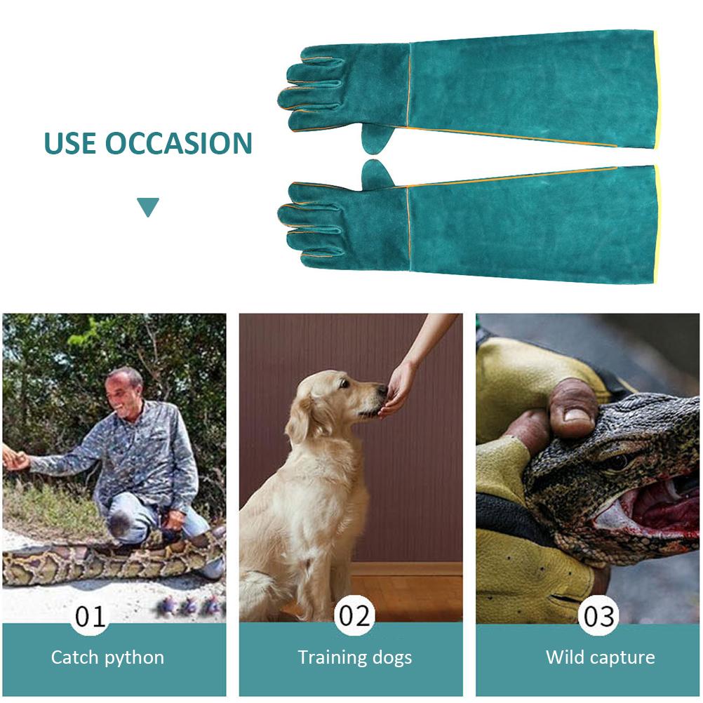 Anti-Biss Sicherheits-Handschuhe Lange Leder Schutzhandschuhe Haustiere Greifen Biss-Schutzhandschuh