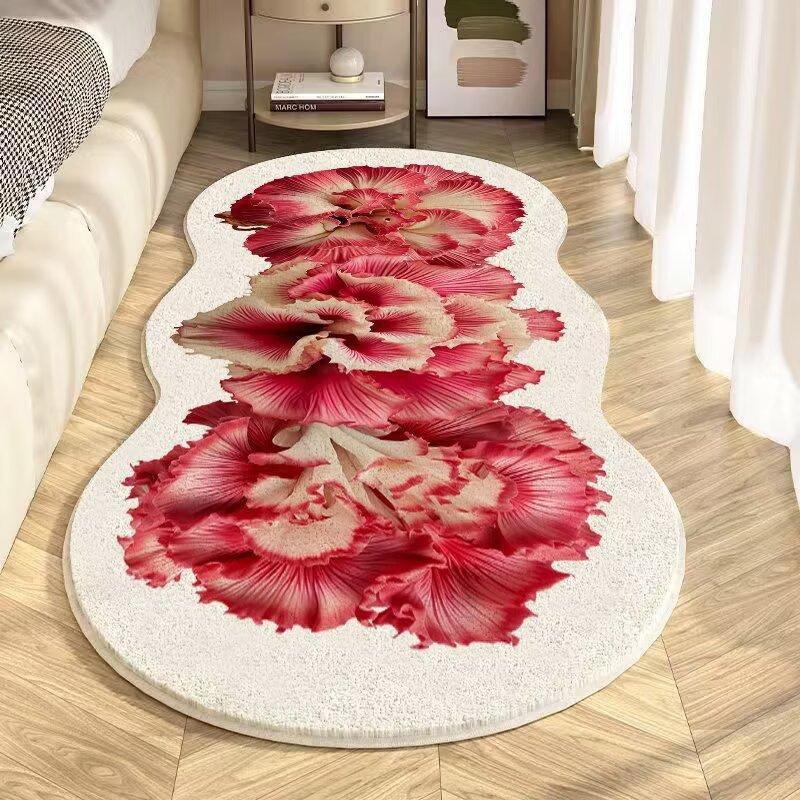 3D Flower Carpet Thickened Comfortable Room Bedside Carpet Living Room Coffee Table Carpet Dirt Resistant