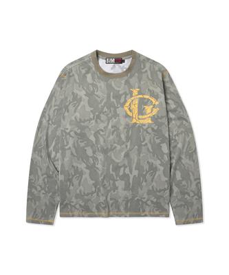 Lujeoseukeulleob Crack Logo Long Sleeve T-Shirt Camo
