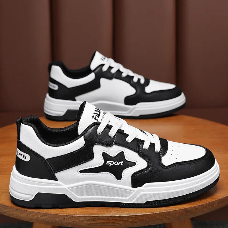 Men's shoes 2024 new breathable, trendy, versatile thick soled sports shoes, campus style, student casual skateboarding shoes