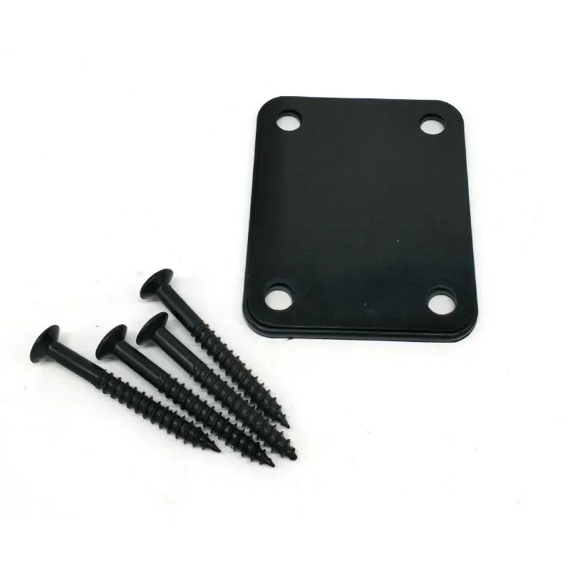 

Хромированный некплейт для гитары 1 комплект - 68x54мм Электрический соединитель грифа для Strat/Tele, стальной некплейт с 4 винтами чёрный