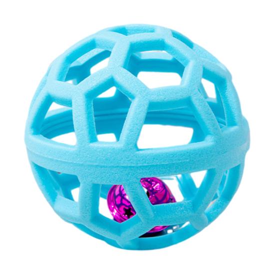 Pet Toy Hollow Ball Shape Built-in Bell Pet Toy Bite-Resistant Soft TPR Material Interactive Dog Toy Boredom Relief Dog Toy