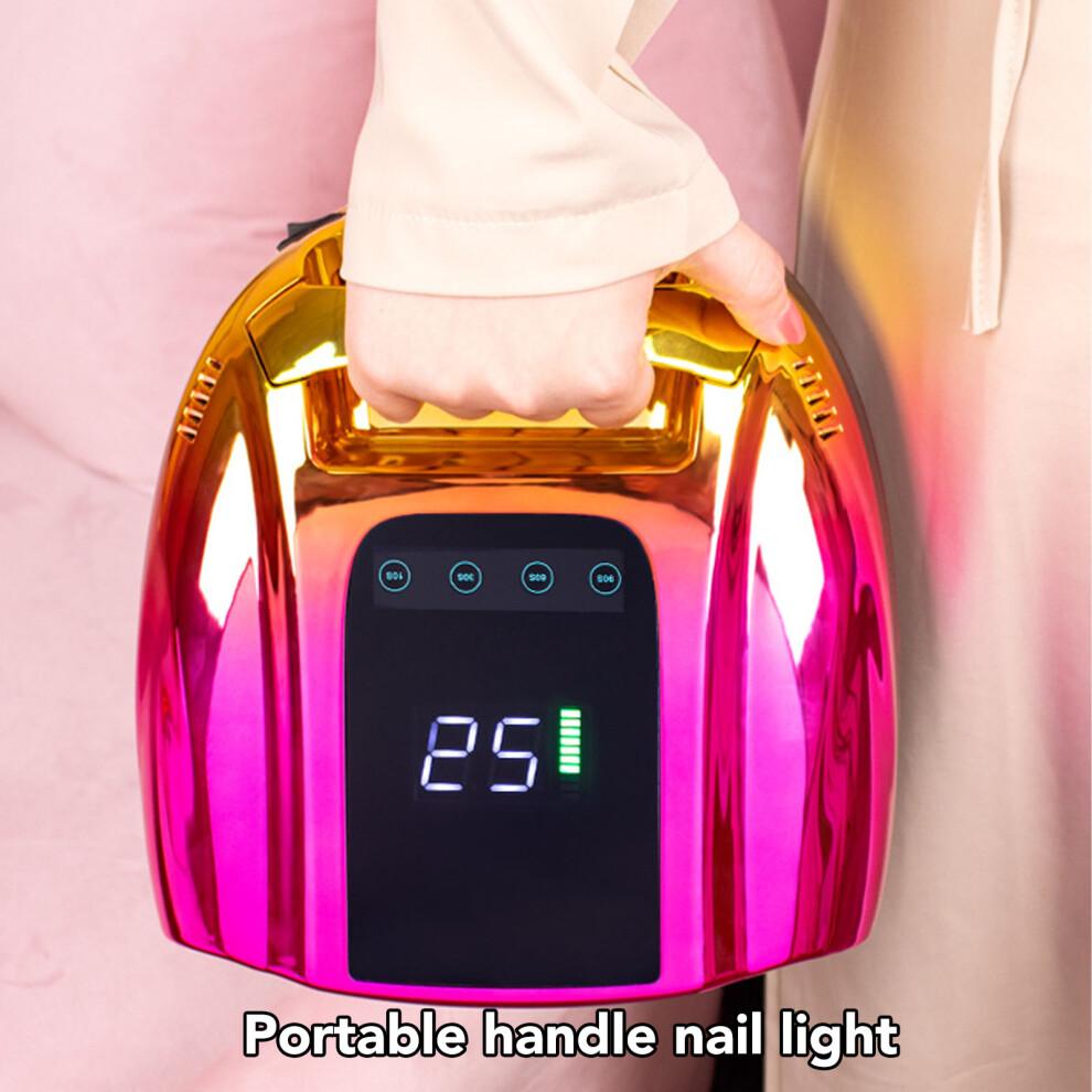 UV Nail Light 96W 42 Light Chips Rechargeable Nail Curing Lamp Nail Dryer for Gel Polish Silver Plating Color 100‑240V EU Plug