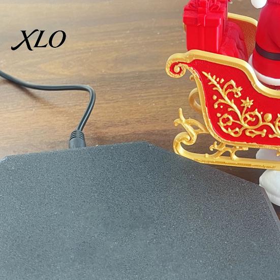 Christmas Fireplace Display Floating Santa Sleigh, Flying Sleigh Magnetic Levitation Decorations, Claus Statue Tabletop Ornament for Home, Office,