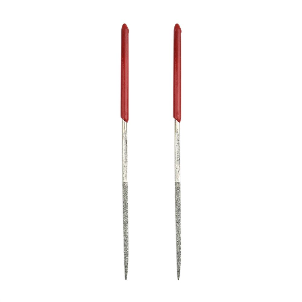 Hand Tools Diamond Files Shape Steel Silver + Red Square Rectangle