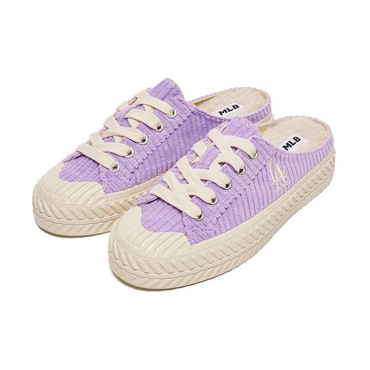 MLB Playball Mule Comfortable Daily Trendy Casual Wear Durable Breathable Low-Top Canvas Shoes Unisex sneaker Purple 3AMUUD116-07LDL