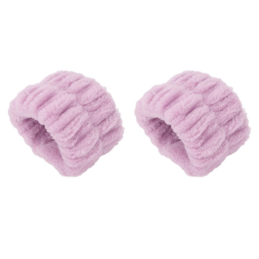 1 Pair Face Washing Wristbands Strong Water Absorption Skin Friendly Soft Pure Color Women s Wrist Towels for Home Travel