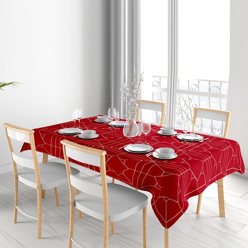 Red Spider Web Printed Tablecloth With White Lines For Home Dining Decorations In Size 60X120Cm Modern Kitchen Linen From Home G