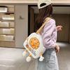 Women's Cartoon Canvas Shoulder Bag Street Trend Funny Tote Bag Animation Cartoon Women's Bag Printed Messenger Bag