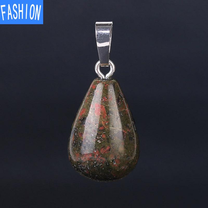 Natural Crystal Women's Pendant Teardrop Half GEM PENDANT Tiger Eye Agate Lapis Lazuli Pear Necklace Pendant