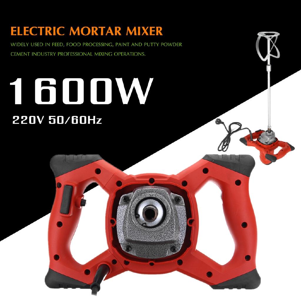 

Электрический миксер для раствора 1600 Вт 6 скоростей Ручной миксер для краски, цемента, затирки Низкая скорость Вилка США Новый US