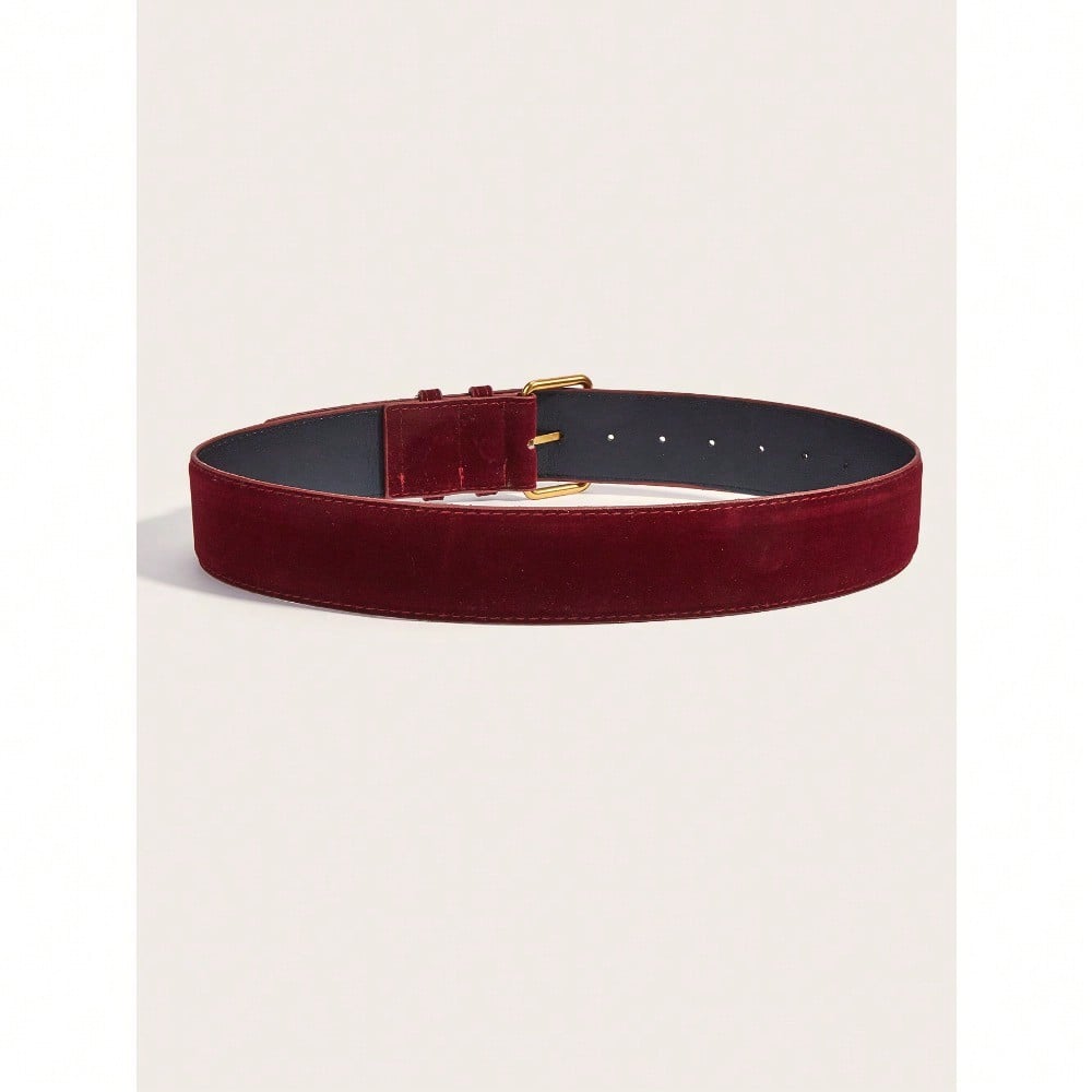 Square Buckle Head Wide Belt Fashionable Versatile Belt Women's Retro Belt