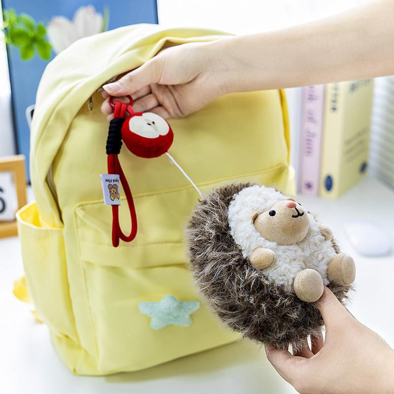 Hedgehog Apple Cute Cartoon Animal Plush Doll Pendant For Bag Decoration