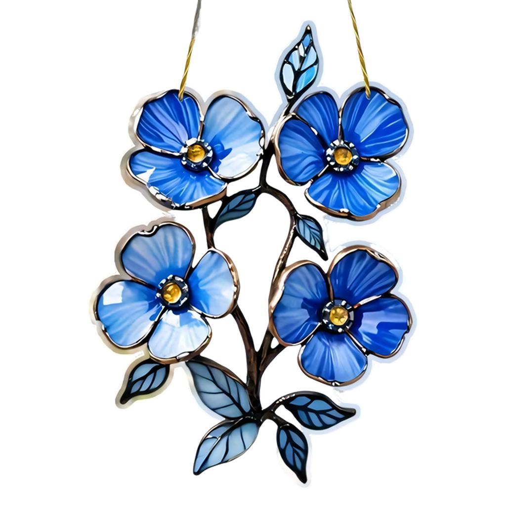 Peacocks/Flower Suncatchers 2D Acrylic Stained Glass Effect Window Hanging Garden Decors Valentines Day Gift for Womens