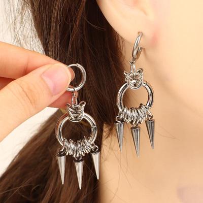 Punk Style Spiked Earrings For Women Men Gothic Cone Pendant Earrings Y2K Grunge Dangle Jewelry Gift