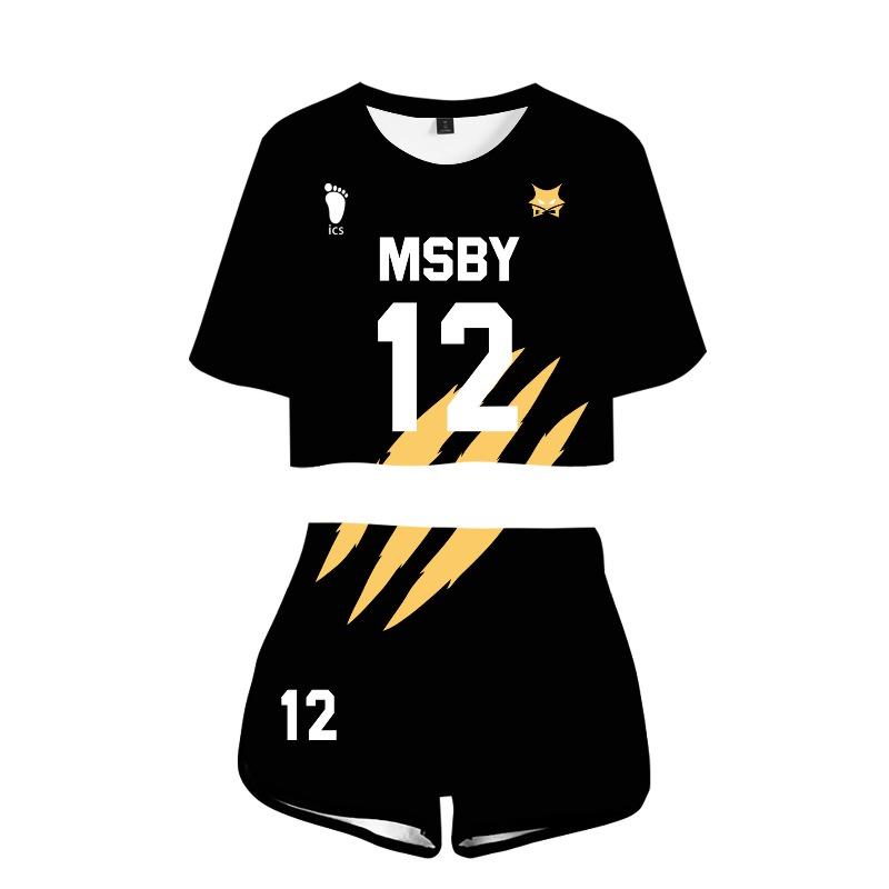 Volleyball less college jersey set cosplay animation periphery short sleeve basketball