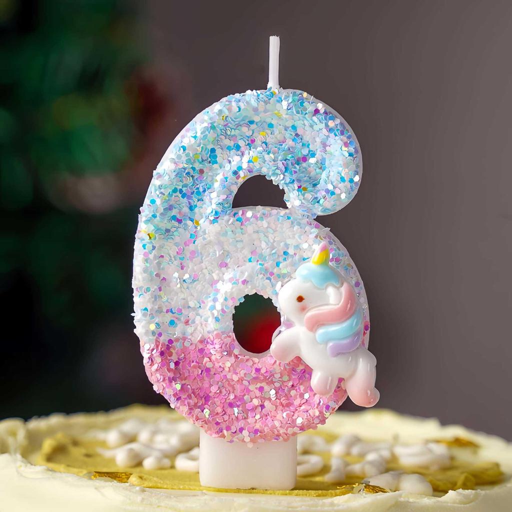 Creative Cartoon Pony Birthday Cake Topper Digital Candles - Fun Party Decoration