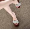 Classic Rivet High Heels Sandals Women's Chunky Heel Mules Elegant Simple Slippers Spring Summer New Style Casual Leisure