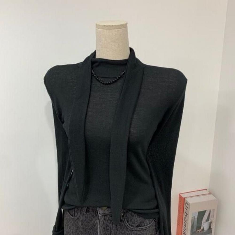 C S In The Room Cuo Tai Sheer TurTleneCk Long Sleeve T ShirT 2Color
