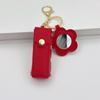 Portable Lipstick Mouth Red Envelope Gift Coin Purse Keychain Women Girls'Lipstick Storage Bag Fashion Storage Box with Mirror