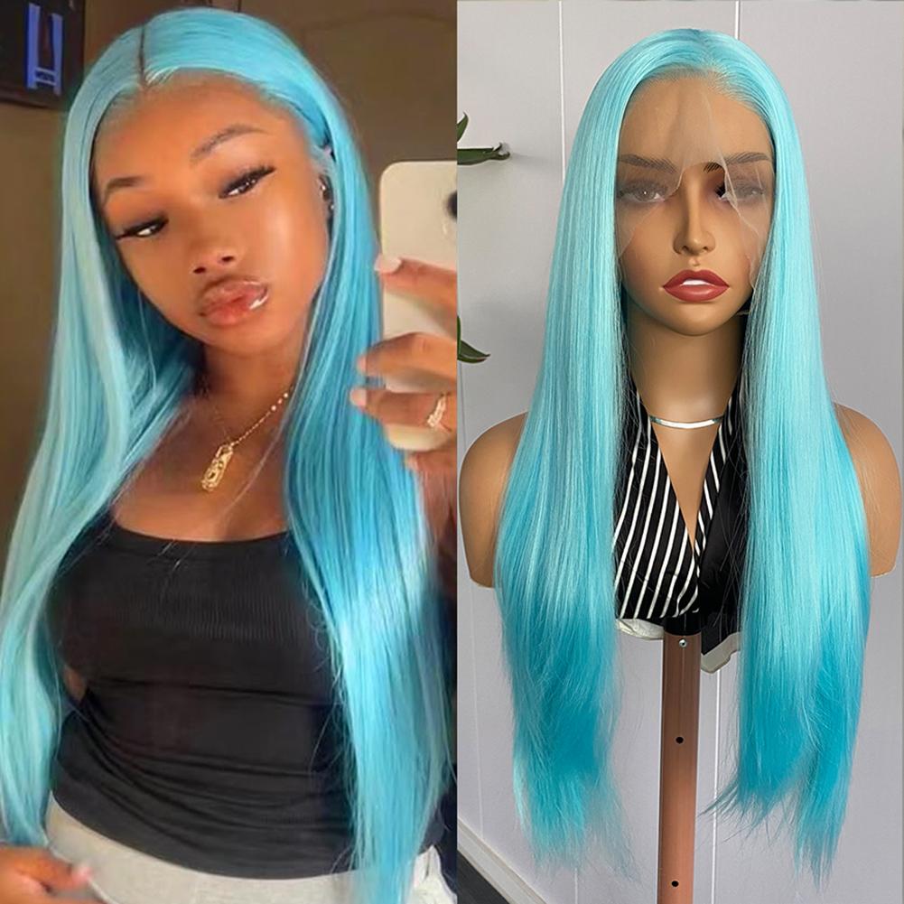 Light Green Long Silky Straight Wig