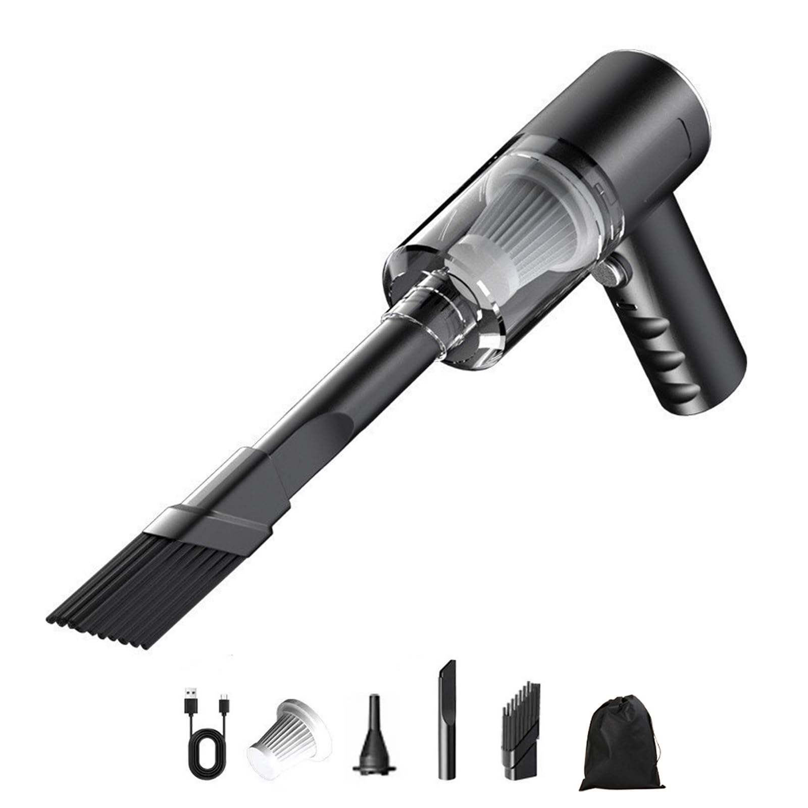 

1Pcs Cordless Vacuum Cleaner for Home and Car, 120 Watt Powerful Suction Cordless Handheld Car Vacuum Cleaner, Black чёрный