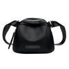 Canvas Shoulder Bag Multifunctional Fashionable Adjustable Straps Smooth Zipper Bag for Shopping Party Black