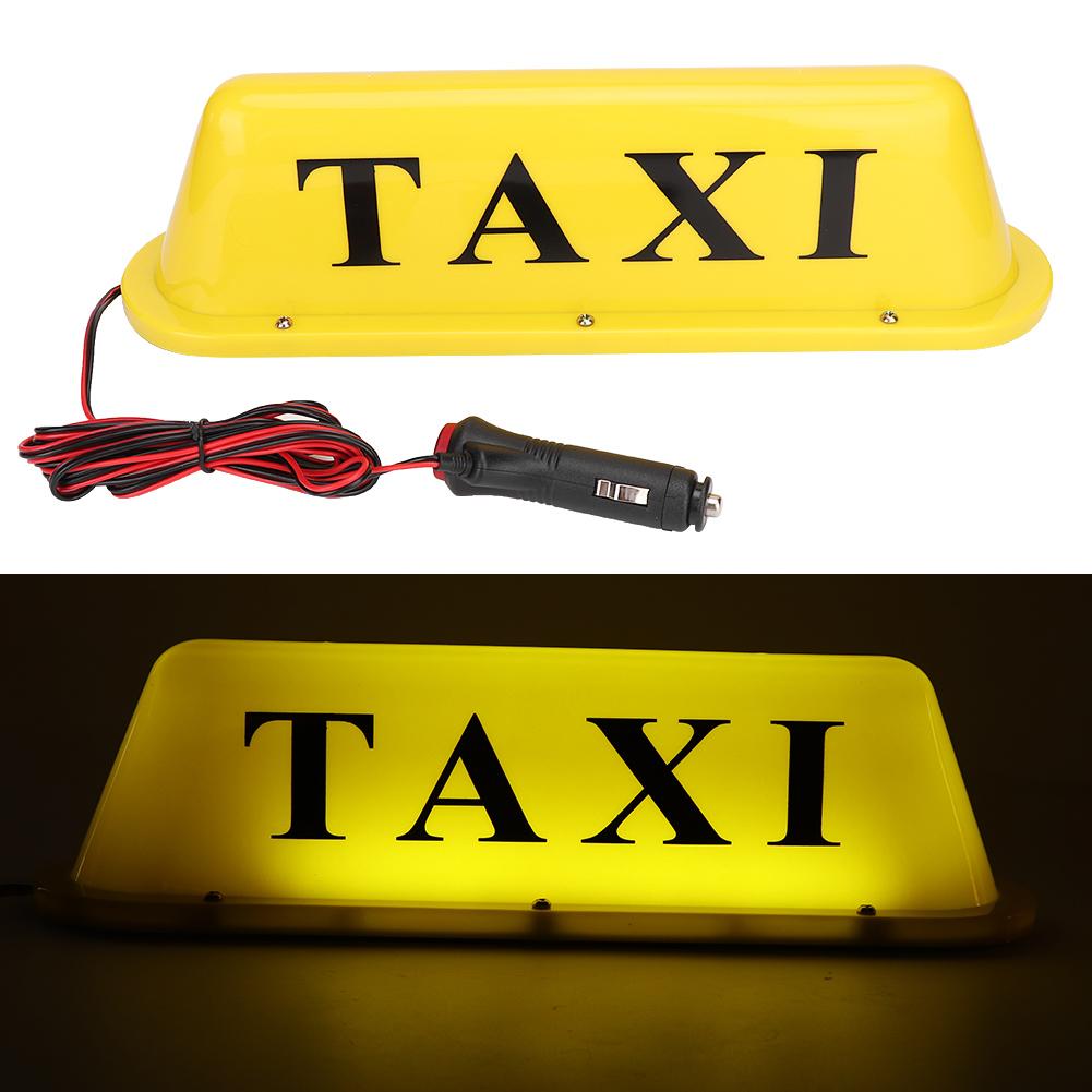 12V LED Magnetyczny Znak Taxi na Dach Samochodu Super Jasna Lampka z Zapalniczką Samochodową(Żółte etui)