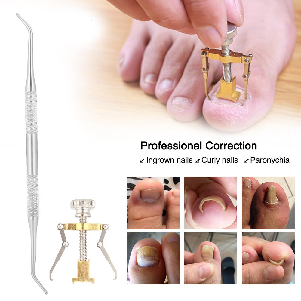 2PcsSet Foot Care Toenails Lifter Ingrown Nail Paronychia Correction File Pedicure Cleaner