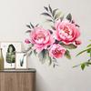 Peony Floral Wall Stickers, Self-Adhesive Decor for Bedroom Background Wall Decoration