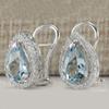 Fashionable Silvery Color Oval Artificial White Stone Earrings For Women Perfect Ear Jewelry For Party Gift