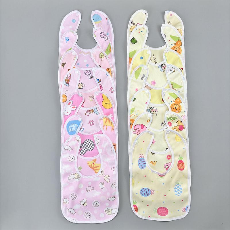 4/6/8/10pcs Waterproof Baby Feeding Bibs Infants Cute Pattern Saliva Towel Newborn Toddler Soft Burp Cloth For Kids Bib